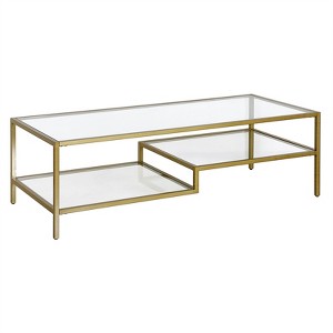 54 in. Brass Finish Coffee Table - Henn&Hart - 1 of 4