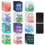Faithful Finds 72 Pieces Christian Magnetic Bookmarks for Women, Small Religious Scripture Bible Verse Magnets, 12 Watercolor Designs, 1 x 1 In