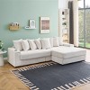 L Shaped Corduroy Sofa with Storage Armrests,4 Seat Sofa with Reversible Chaise Lounge for Living Room,Corduroy Sofa with Cup Holders-Koiai - 3 of 4