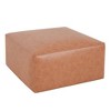 Sapphtopaz Modern Faux Leather Ottoman Bench, Upholstered Square Ottoman Foot Rest, Modular Design Bedroom End Bench, Work as End Table and Ottoman - 3 of 4