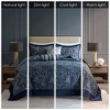 Gulches 5 Piece King Jacquard Bedspread Set with Throw Pillows,Navy - 3 of 4