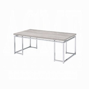 47.5" Natural Coffee Table with Metal Sled Base ¨C Ideal for Living Rooms or Modern Offices - 1 of 4