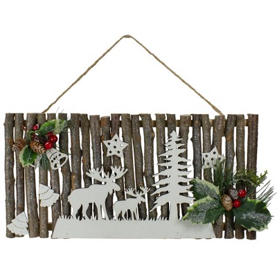 Northlight 16" Rustic Wooden Branch Christmas Wall Decor