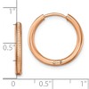 Chisel Stainless Steel Polished and Textured Rose IP-plated 2.5mm Hinged Hoop Earrings - 4 of 4