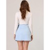 Allegra K Women's Faux Suede Tie Waisted Side Zipper A-Line Wrap Mini Short Skirt - 4 of 4