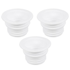 Unique Bargains Silicone Universal Fit Hose Kitchen Drain Pipe Sewer Seal Ring 3 Pcs - 1 of 4