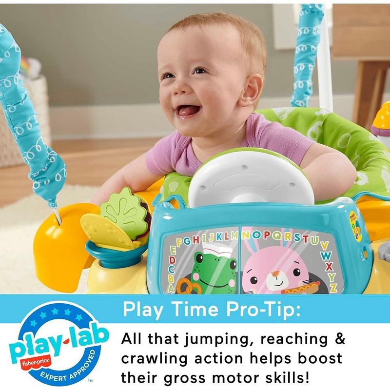 Fisher-Price Baby to Toddler Learning Toy 2-in-1 Servin’ Up Fun Jumperoo Activity Center with and Shape Sorting Puzzle Play, 5 of 10