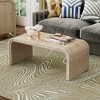 Minimalist MDF Coffee Table with Curved Art Deco Design and Groove Details for Living Room or Dining Room - 3 of 4
