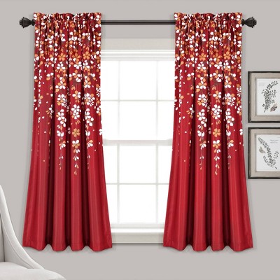 18x52 Weeping Flower Valance Navy/blue - Lush Décor : Target