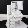 FONTOI Bedside Cabinet Vanity Table&Cushioned Stool, Dresser with Mirror&Tri-color Switching for Bedroom, White, 12.6"*50.4"*29.2" - 4 of 4