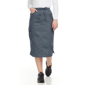 Medichic Women Professional Stretch Five Pocket 'Debra' Scrub Skirt Scrubs, Pewter, Medium - 1 of 4