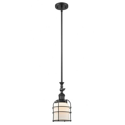 Bell Cage - 1 Light Stem Hung Tiltable Mini Pendant In Traditional Style-13 Inches Tall and 6 Inches Wide