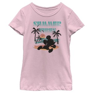 Girl's Disney Mickey Mouse Summer Vibes T-Shirt - 1 of 4