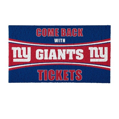 Evergreen Come Back with Tickets New York Giants 28" x 16" Woven PVC Indoor Outdoor Doormat