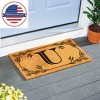 28" x 16" Monogram Coir Mat, Letter  "U" - 4 of 4