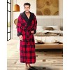 ADR Men's Robe, Warm Plush Hooded Bathrobe Man, Full Length Fleece Robe Man with Hood - 2 of 4