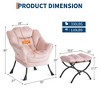 Lazy Chair with Ottoman, Modern Lounge Accent Chair,Leisure Sofa Armchair with Footrest,Reading Armchair with Side Pocket - 3 of 4