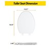 Round Toilet Seat with Quiet-Close, Quick-Attach Hardware with Grip-Tight Bumpers, Quick-Release Design,Slow-Close Toilet Seat  for Family Use - 4 of 4