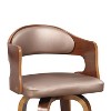 CAVINAS Mid-Century Modern Swivel Bar Stools,Counter Stools with Wood Frame,Barstools with Faux Leather Seat,Metal Footrest Stools for Kitchen Counter - 3 of 4