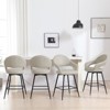Bekrvio Swivel Counter Height Bar Stools Set of 2/4,26" Kitchen Bar Chairs w/Hollow Back,Faux Leather/Velvet Upholstered for Kitchen Island - 2 of 4
