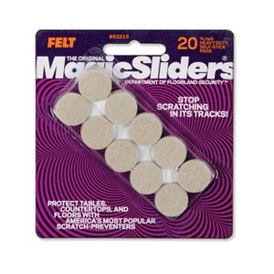 Magic Sliders 20pk 3/4" Round HD Adhesive Self-Stick Pads Oatmeal - 1 of 3