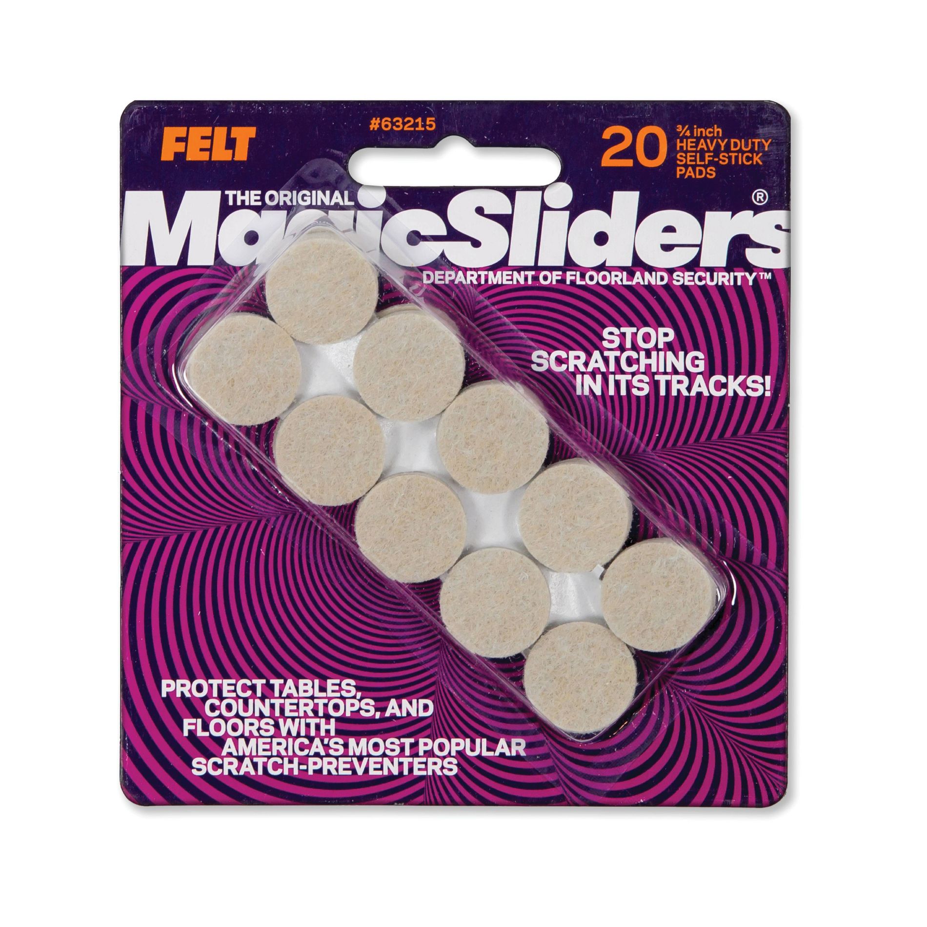 Magic Sliders 20pk 3/4" Round HD Adhesive Self-Stick Pads Oatmeal