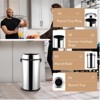 65L/17 Gal Open Top Trash Can, Round Stainless Steel Garbage Commercial/Kitchen Waste Bin Metal Waste Basket with Removable Inner Bucket - 4 of 4