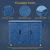YOOCOZZ Farmhouse Rolling Kitchen Island with Ash Veneer Drop Leaf, Large Storage Space and 3D Wave Stripes Design - 4 of 4