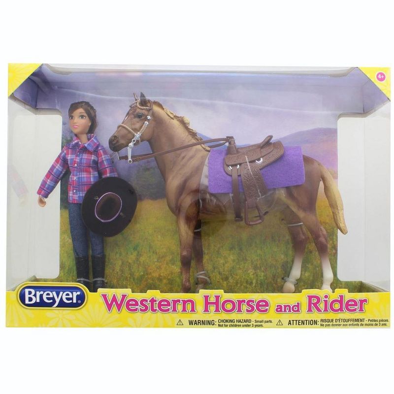 Breyer 1:12 Classics Western Horse & Rider Model Horse Set, 1 of 4