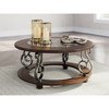 Signature Design by Ashley Frallyn Coffee Table - Dark Brown Finish with Faux Marble Top and Metal Legs - 2 of 4
