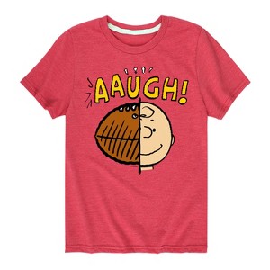 Boys' - Peanuts - Charlie Brown Aaugh Football Head Short Sleeve Graphic T-Shirt - 1 of 4
