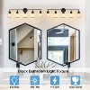 POWLIG 38.5-in 5-Light Modern Matte Black Dimmable Bathroom Vanity Light with Cone Clear Glass Shade - 4 of 4