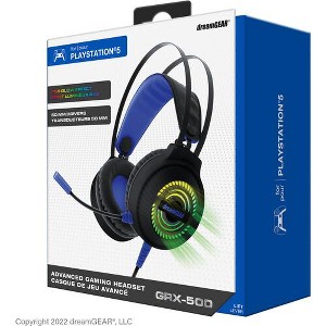 Dreamgear - Dreamgear DGPS5-7402 GRX-500 Game Headset RGB LED Playstation 5 & PS4 (Black & Blue) - 1 of 1