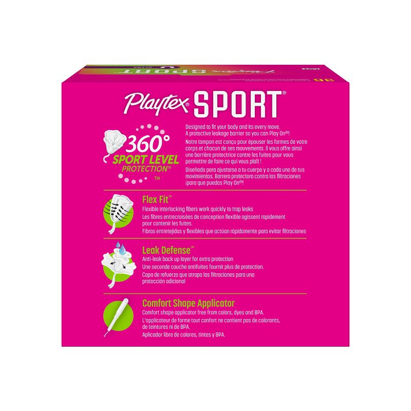 Playtex Sport Plastic Tampon Ultra Absorbency - 36ct, 3 of 10