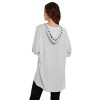 Women's Hooded Polka Dot Button Cardigan - ANGEL - 2 of 3