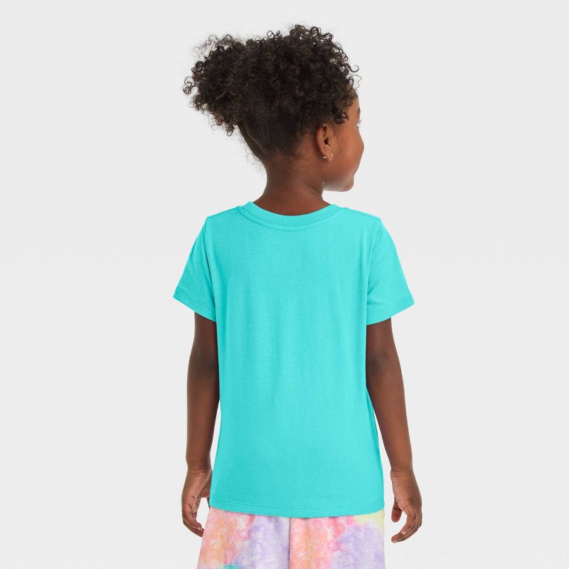 Toddler 'Power in Love' Short Sleeve T-Shirt - Cat & Jack™ Turquoise Blue, 3 of 5