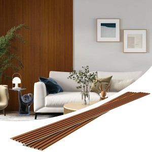 8 Pack Slat Wall Panels, WPC Soundproof 3D Wall Panel for Interior Wall Decor - 1 of 4