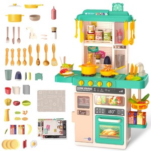 Babyluv"Interactive Kids Kitchen Play Set with 50Pcs Cookware, Lights & Sounds for Boys and Girls 3+"Green - 1 of 4