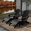 WestinTrends Malibu HDPE Outdoor Patio Folding Poly Adirondack Chairs with Ottomans (4-Piece Conversation Set) - 2 of 4