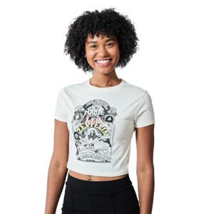 Led Zeppelin Electric Magic Black & White Poster Art Women's White Crew Neck Short Sleeve Baby Tee - 1 of 2