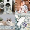 Washable Vintage Oriental Rug Non Slip Low Pile Rug Soft Throw Floor Cover Retro Foldable Indoor Carpet for Living Room Bedroom Playroom Nursery - 4 of 4