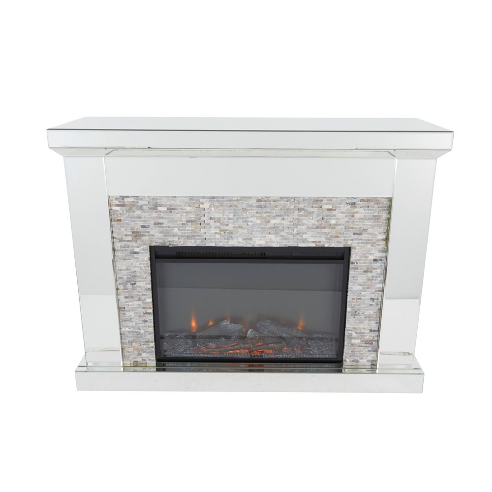 Glam Wood Electric Fireplace Clear - Olivia & May: Luxury Indoor Heater, No Assembly Required