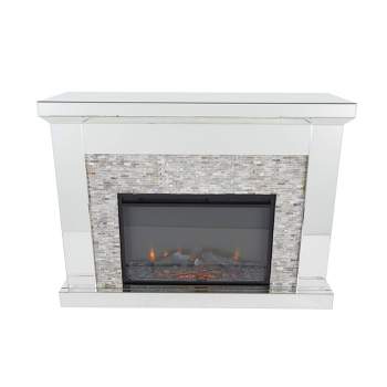 Glam Wood Electric Fireplace Clear - Olivia & May