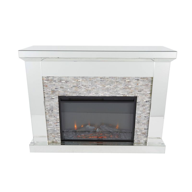 Glam Wood Electric Fireplace Clear - Olivia &#38; May, 1 of 36