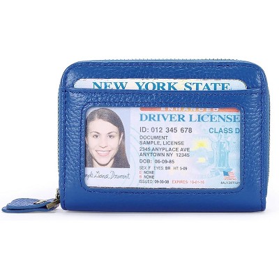 BEAFUP Women Leather Credit Card Holder Wallet,RFID Blocking Secure Card Case ID Case Organizer Zipper Wallet