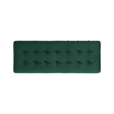 Evergreen Tufted Velvet 52" Storage Ottoman with Wooden Legs