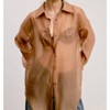 Women's Dress To Impress Sheer Button Down Top - MABLE - 2 of 3