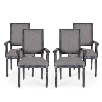 Set of 4 Maria French Country Wood Upholstered Dining Chairs - Christopher Knight Home
