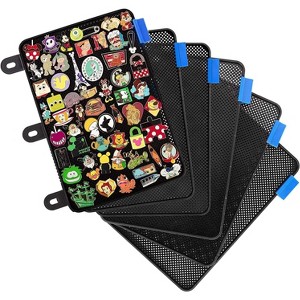 SCS Direct Enamel Pin Display Pages (6 PK) - Display and Trade Your Collectible Pins in Any 3-Ring Binder (Black - Pins Not Included) - 1 of 4