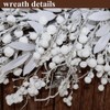 20 Inch Snow Flocked White Berry Winter Wreath with Twig and Leaf Artificial Wreaths for Front Door Porch Wall Window Fireplace - 2 of 4